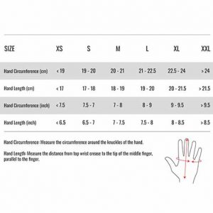 سایز بندی دستکش موتورسواری ریسینگ مدل Biker